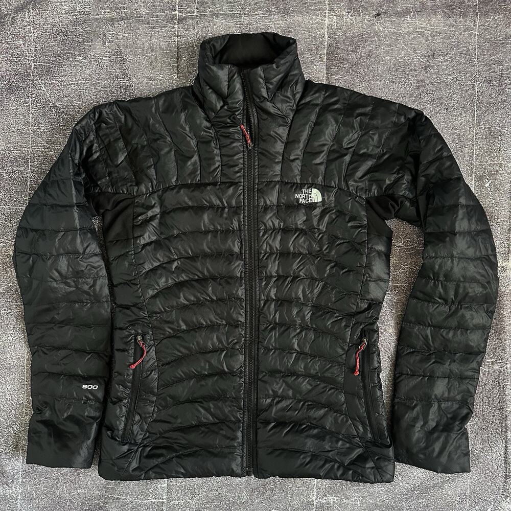 Women's The North Face 800 Goose Down Shiny Black Lightweight Puffer Jacket Sz S